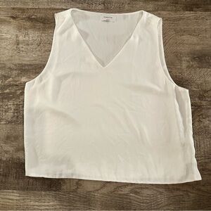 Babaton White Sleeveless V-Neck Top (C)